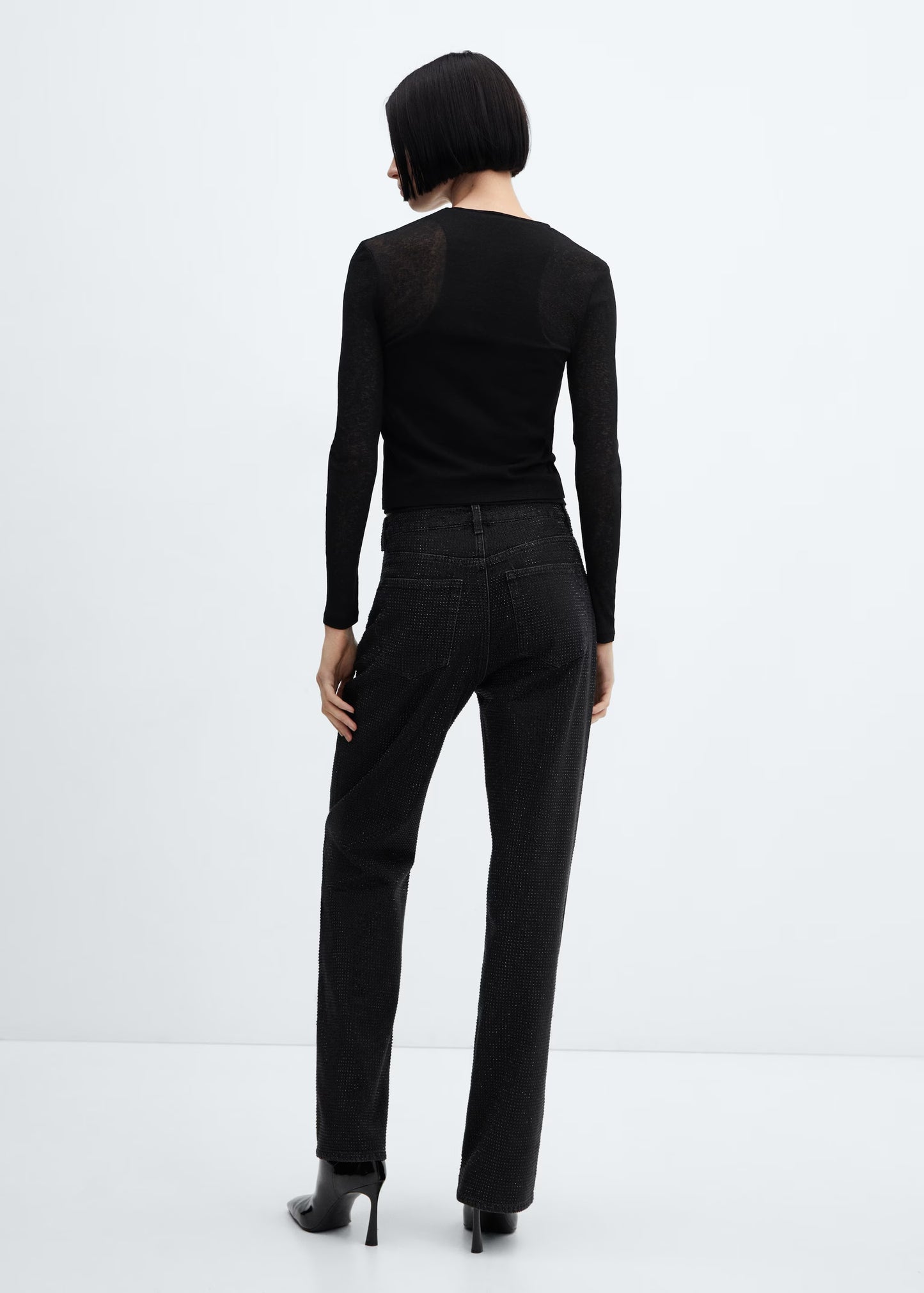 Straight-Leg Rhinestone Jeans